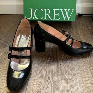 J.Crew Maisie double-strap heels in Italian spazzolato leather (size 9)